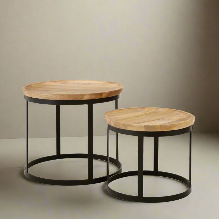 Beatnik Set Of Two Mango Wood Nesting Tables