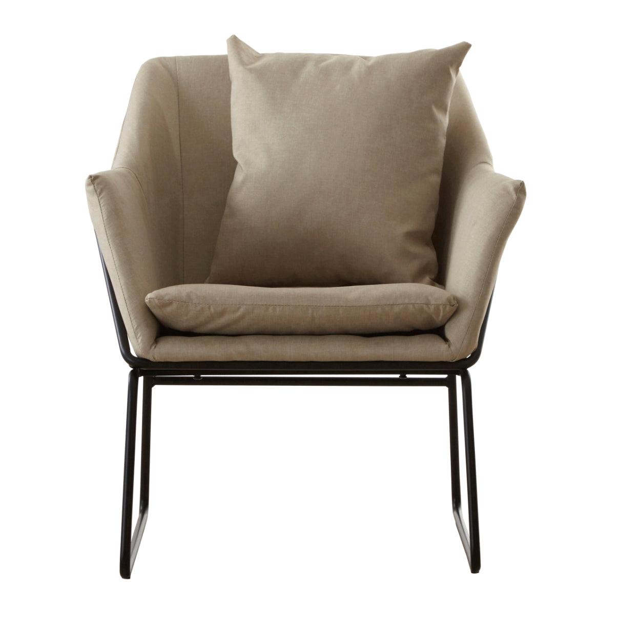 Malmo Stone Armchair With Black Metal Legs