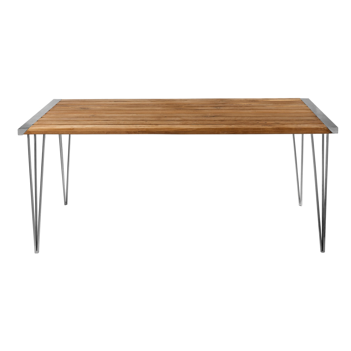 Tamil Teak Wood Dining Table With Metal Legs