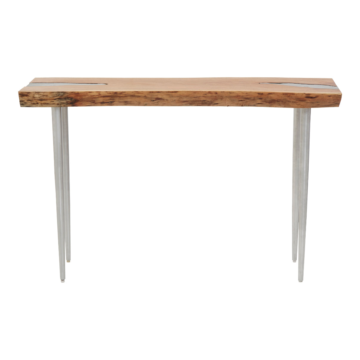 Chand Acacia Wood Console Table With Steel Legs