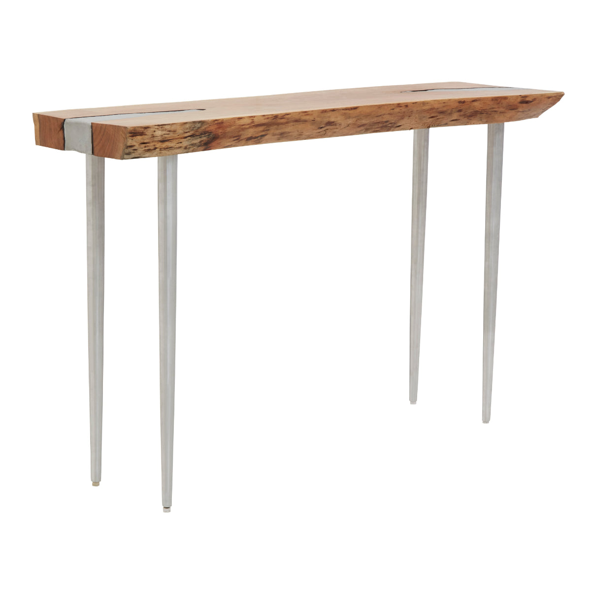 Chand Acacia Wood Console Table With Steel Legs