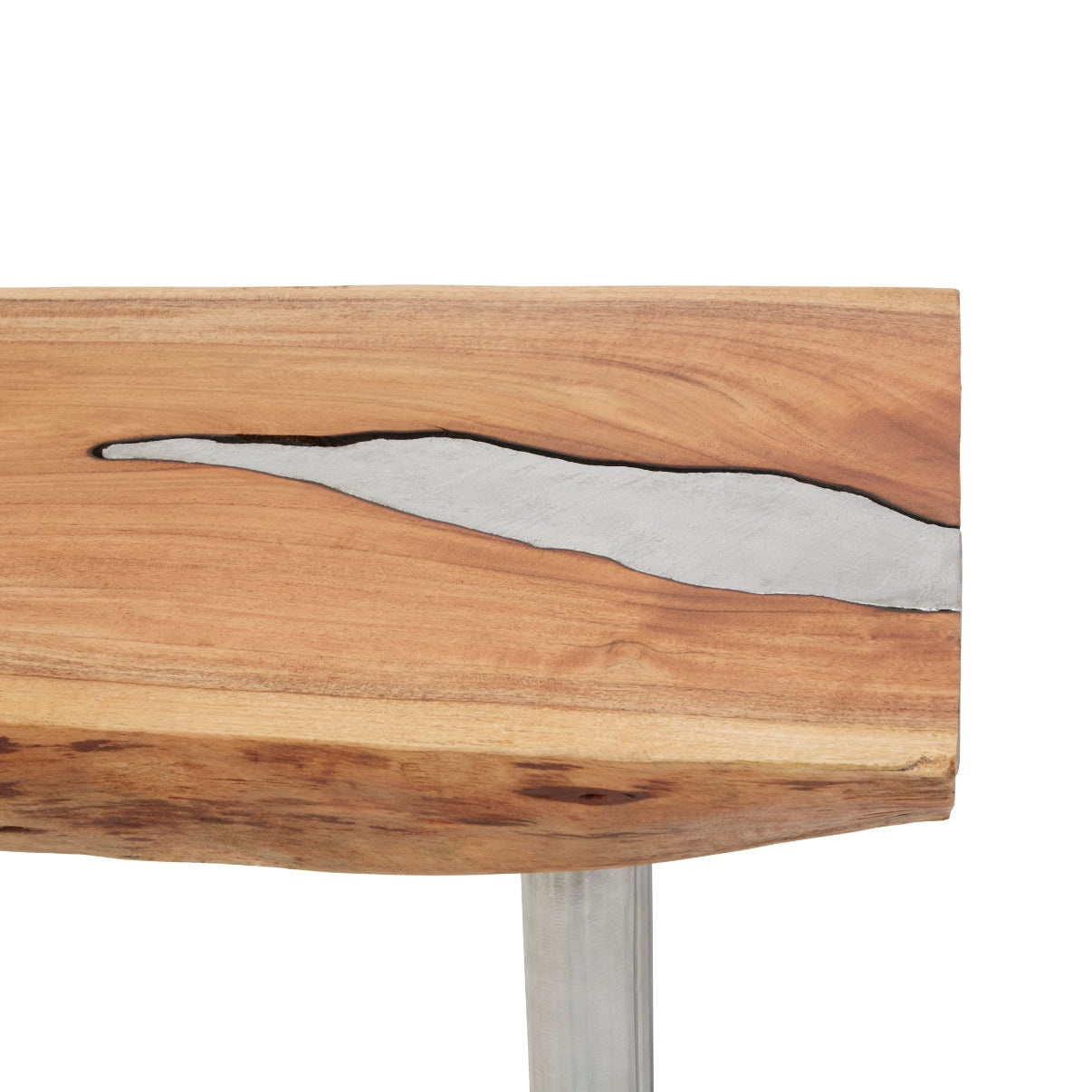 Chand Acacia Wood Console Table With Steel Legs