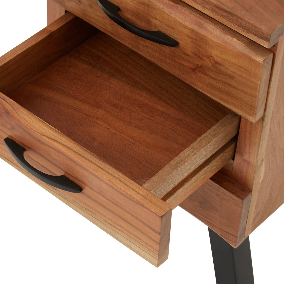 Rama Three Drawer Acacia Wood Side Table