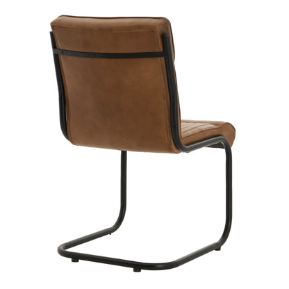 Set of 2 Billy Brown Leather Dining Chairs
