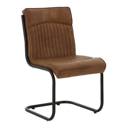 Set of 2 Billy Brown Leather Dining Chairs