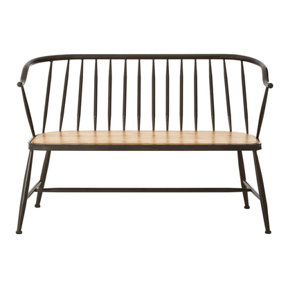 Forge Ash Wood And Metal Bench Chair