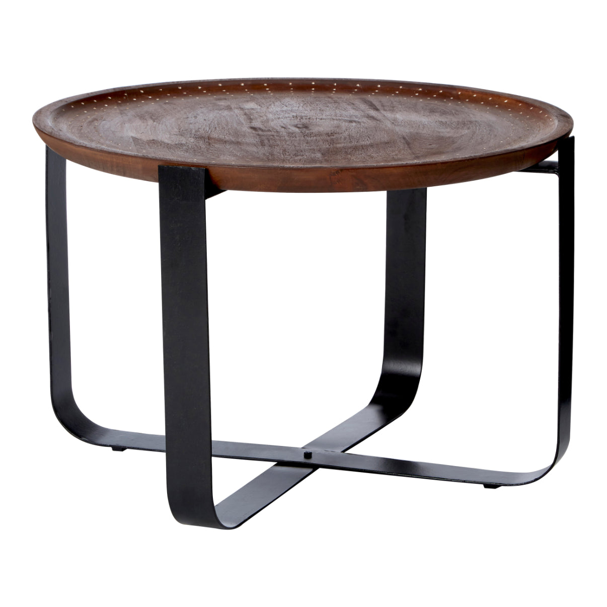 Cavalier Mango Wood Coffee Table With Black Iron Legs