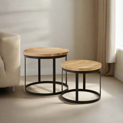 Beatnik Set Of Two Mango Wood Nesting Tables
