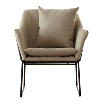 Malmo Stone Armchair With Black Metal Legs