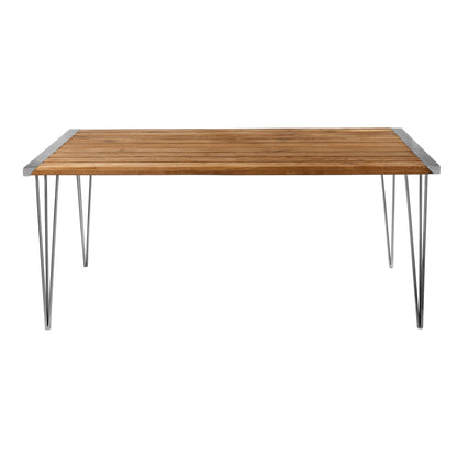 Tamil Teak Wood Dining Table With Metal Legs