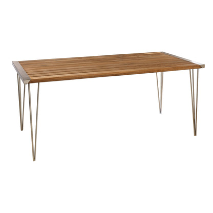 Tamil Teak Wood Dining Table With Metal Legs