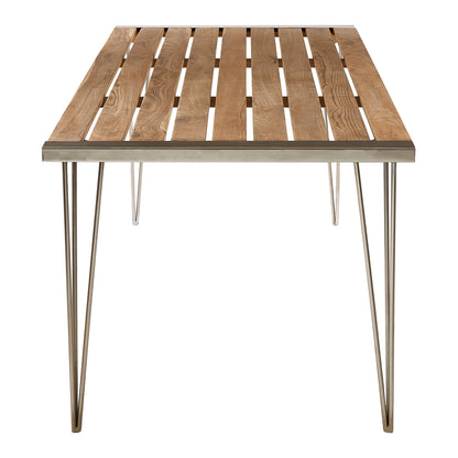 Tamil Teak Wood Dining Table With Metal Legs
