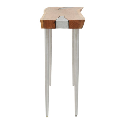 Chand Acacia Wood Console Table With Steel Legs