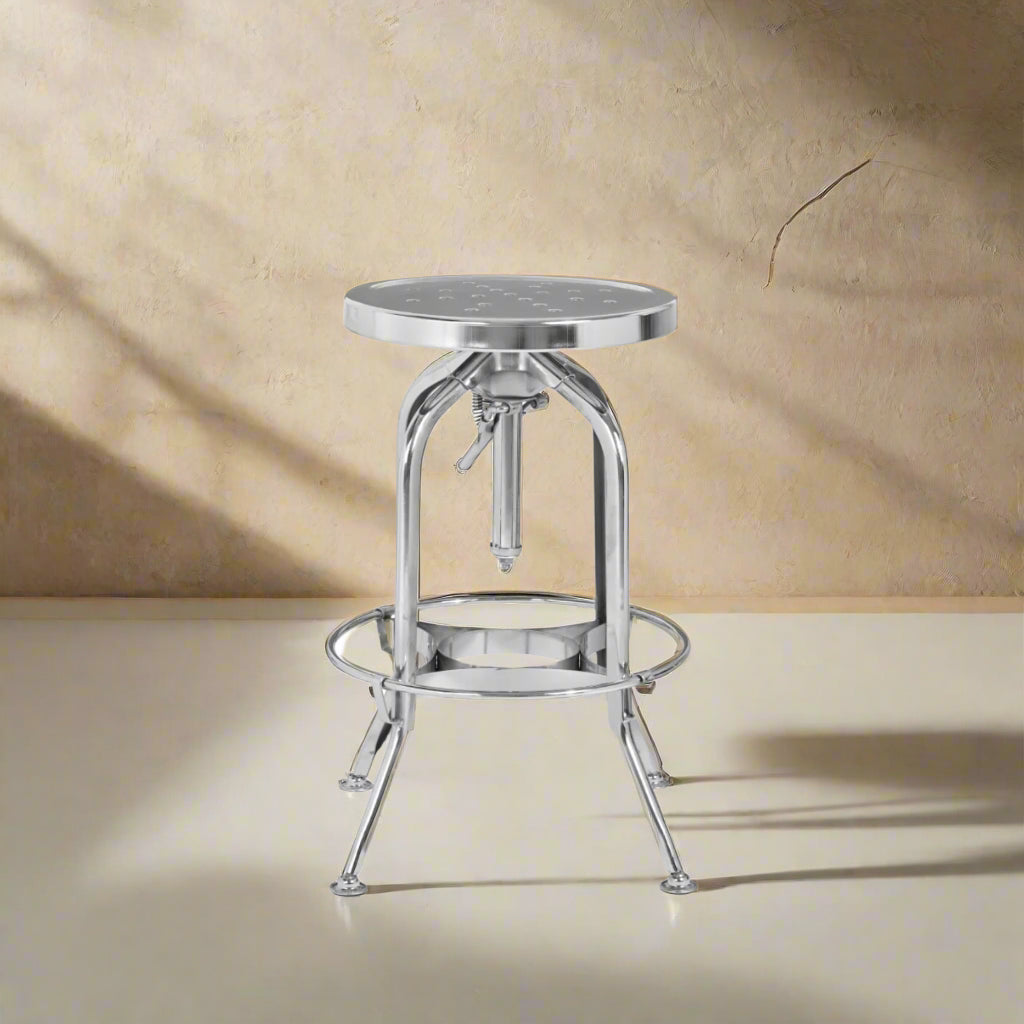 Smith Silver Adjustable Stool