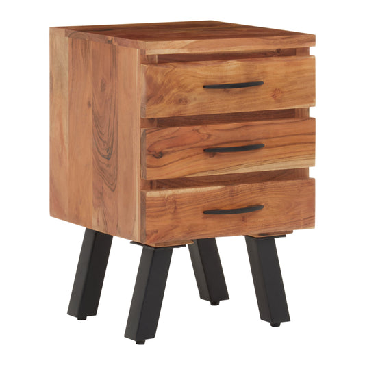 Rama Three Drawer Acacia Wood Side Table