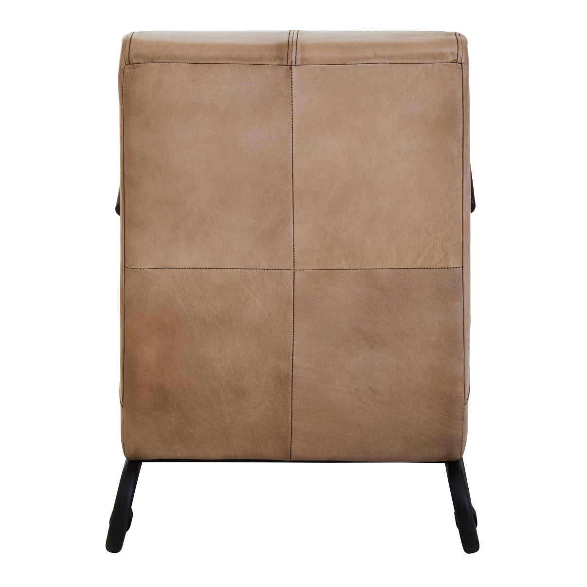 Bovine Grey Leather Armchair With Black Iron Frame