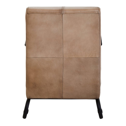 Bovine Grey Leather Armchair With Black Iron Frame